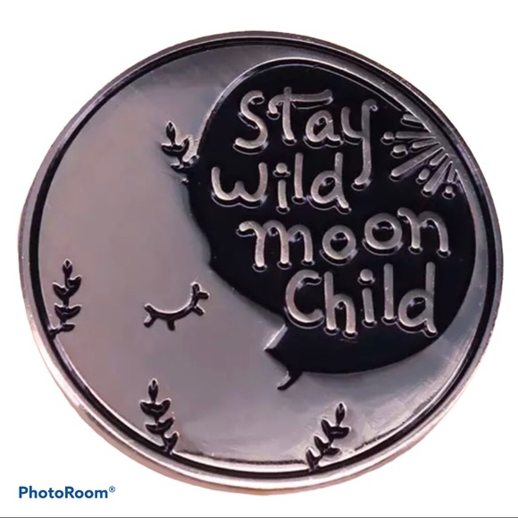 Stay Wild Moon Child Enamel Flair Pin Wicca new - Picture 2 of 2